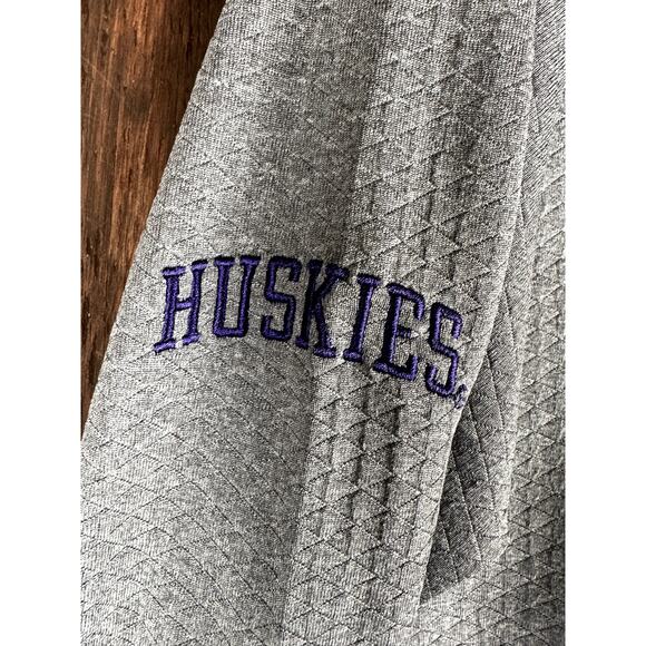 Washington Huskies Champion Pullover Half Zip Lightweight Gray Mens Large NCAA - Picture 4 of 7